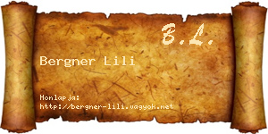 Bergner Lili névjegykártya